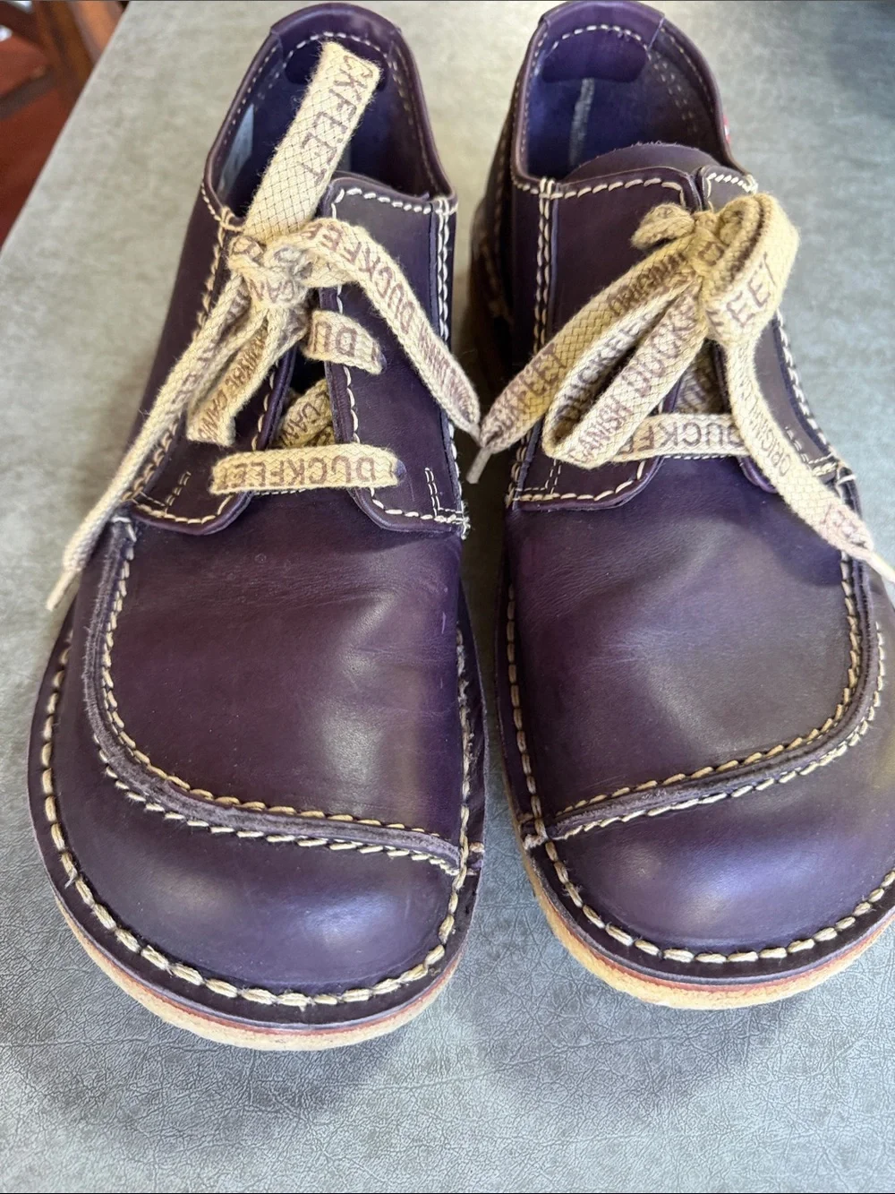 Men’s Purple Leather Boat Shoes - Lace-Up Casual